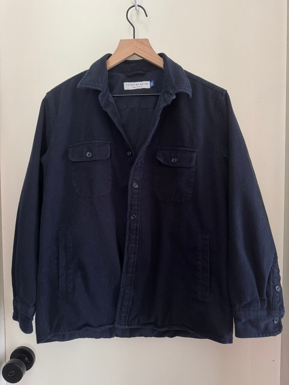 PETER MANNING navy blue flannel jacket - 42